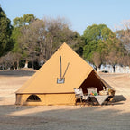 Cotton Canvas Bell Tent with Stove Jack, Roomy Yurt for Family Glamping Camping, 4 Season Tent with Zipped Removable Floor