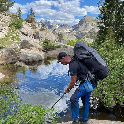 Trek Pole Water Filtration System Set – The Worlds First Trek/Hiking Pole & 2 Stage Water Purifier Removes Unwanted Particles - Ultralight Walking Stick with Water Filter