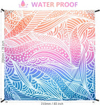 Beach Blanket Waterproof Sandproof Extra Large Beach Mat 79" X 83"/120"x108"for 1-8 Adults Quick Drying Durable Outdoor Picnic Mat for Beach Travel Camping Hiking