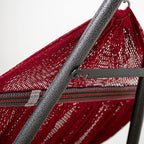 Best Home Fashion Hammock for 2 Persons with Collapsible Steel Stand 600 lbs Capacity- Portable Carrying Case, Adjustable, Perfect for Camping Beach Patio, EZ Daze Foldable Hammock with Stand- RED