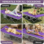 ZENPETIO 28In Folding Camping Cot for Adult, Portable Sleeping Cot with Mattress, Outdoor Heavy Duty Cot Bed for Camp with Carry Bag for Home, Office, Camp, Travel, Vacation(Max Loading 500lbs)
