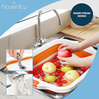 BBQ Prep Tub 8L - Multifunctional Collapsible Camping Cutting Board with Upgraded Locking Lid, Meat Storage Container for Meal Prep, Dish Basin Bowl Perfect for Grilling Outdoor (Large)