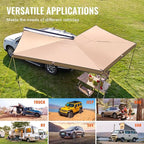 VEVOR 270 Degree Awning, Ultimate Sun Protection Vehicle Awning, Waterproof UV50+ Car Side Awnings with Carry Bag, All-Weather Free-Standing Overland Awnings Car Shelter for SUV Van Truck Camping