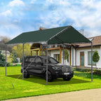 Carport 10x20 Ft Heavy Duty Canopy Steel Canopy Storage Shed,Portable Party Tent,Portable Garage All-Season Tarp for Carport Floor Fixing Green