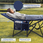 REDCAMP Oversized Heavy Duty Camping cots for Adults 500lbs, Extra Wide Tall Portable Sleeping Cots, XL Cots for Outdoor or Indoor Office, Blue