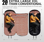 Cotton Flannel Sleeping Bag for Adults,4 Season Extra Big&Tall XXL Portable Sleeping Bag for Winter Cold Weather,Camping SleepingBag with Compression Sack,Hiking Backpacking, Indoor Outdoor