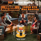 2 in 1 Propane Heater & Stove, 13000 BTU Portable Propane Heater with Handle, Outdoor Heater Gas Stove for Patio, Camping, Tent, Ice Fishing, Garage