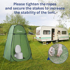 Wolfwise Pop Up Shower Tent, Portable Instant Changing Tent with Ventilation Window & Carry Bag, Privacy Bathroom Toilet for Beach, Camping & Outdoor, Width 47 ", Height 75 ", Green