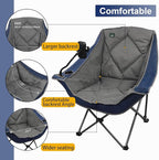 Northroad Oversized Foldable Camping Chair, Outdoor Padded Lawn Chair w/Cup Holder,Carry Bag for Beach, Hiking, and Picnics,Heavy-Duty 300-lbs Capacity, Purple