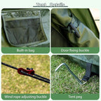 Inflatable Camping Tent with Hand Pump Waterproof Outdoor Blow up Tent 2-8 Person Oxford 4 Season Glamping Air Tent Cabin House with Mesh Windows & Door