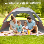 NXONE Beach Tent Sun Shelter with UPF 50+ UV Protection, Lightweight Easy Setup Portable Beach Canopy for Family, Large Space for Beach, Camping & Outdoor, 3/4/6 Person