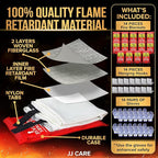 JJ CARE Fire Blanket – 14 Packs with Hooks and Gloves – 40"x40"-Emergency Fire Blanket for Home & Kitchen, High Heat Resistant Fire Suppression Blankets for Home Safety, Kitchen, and Camping