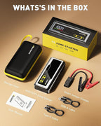 AUXITO 9500A Jump Starter, 12V Car Battery Jump Starter, Up to All Gas/All Diesel Engine with LED Display, 30W Type-C Fast Charging and 168W DC Output, 3-Mode Flashlight, Storage Case