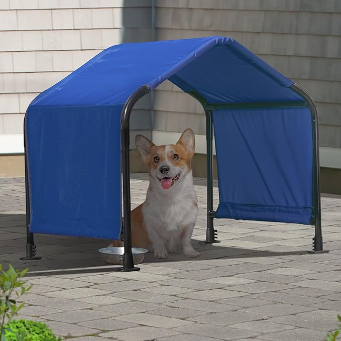 ShelterLogic 2.5' Outdoor Pet Shade, Versatile Pet Canopy Tent for Small-Breed Dogs, Cats, Small Animals and Livestock, Blue