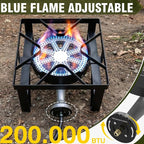 BESTFIRE 200,000 BTU Heavy-Duty Propane Burner – Outdoor Stove with 0-20Psi Adjustable Regulator & Black Hose – Ideal for Home Brewing, Turkey Frying, Camping & Backyard Cooking