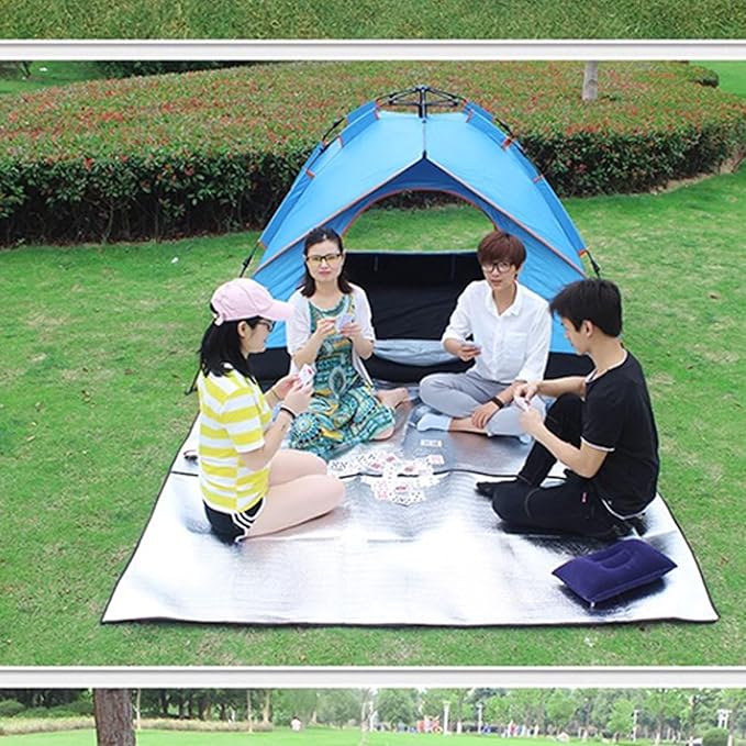 Camping Sleeping Pad, Mat Foam Foil Blanket for Camping Foam Pad Insulating Aluminum Foil Mat Tent Pad Thermal Camping Mat Waterproof Aluminum Camping mat Reflecting Heat for Outdoor Camping