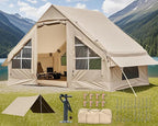 Inflatable Camping Tent,2/4/6/8 Person Glamping Inflatable Tents with Awning, Quick Setup Blow Up Tents with Pump, Waterproof Oxford Inflatable House for Camping, Air Glamping Hot Tents for Adult