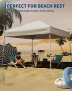 Canopy Tent, GarveeLife 10X10 FT Pop Up Canopy Outdoor Instant Tent Slant Legs with Carrying Bag, Portable Gazebo Shelter for Patio Deck Garden Beach - 8X8 FT Canopy Cover (White)