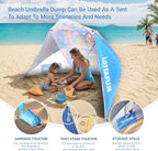Beach Shelter Umbrella Premiere UPF 50+ Umbrella Shelter for Sun and Rain Protection for Adult (10-Foot,Blue Stripe)