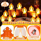 Ferraycle 12 Pcs Mini Lantern Decor 4 Inch Western Lantern Table Centerpiece Small Vintage Camping Hanging Lamp Ornaments Bulk for Cowboy Cowgirl Wedding Halloween Christmas (4 Inch,Orange)