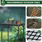 2ft Folding Grill Table, Adjustable 3 Heights Portable Picnic & Camping Outdoor Table for BBQ, Garden, Patio, Tailgate & Travel — Compact, Sturdy, Easy to Store, 23.62" x 15.74", Black