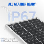 ECO-WORTHY 100 Watts 12 Volts Monocrystalline Photovoltaic Solar Panel High Efficiency Module for 12 Volt Battery Charging RV Marine Boat Off Grid(Upgrade)