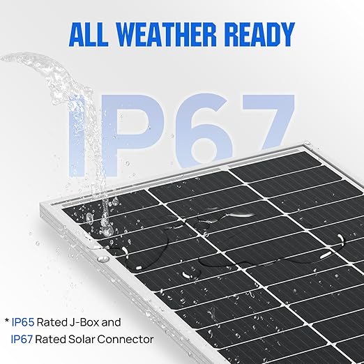 ECO-WORTHY 100 Watts 12 Volts Monocrystalline Photovoltaic Solar Panel High Efficiency Module for 12 Volt Battery Charging RV Marine Boat Off Grid(Upgrade)