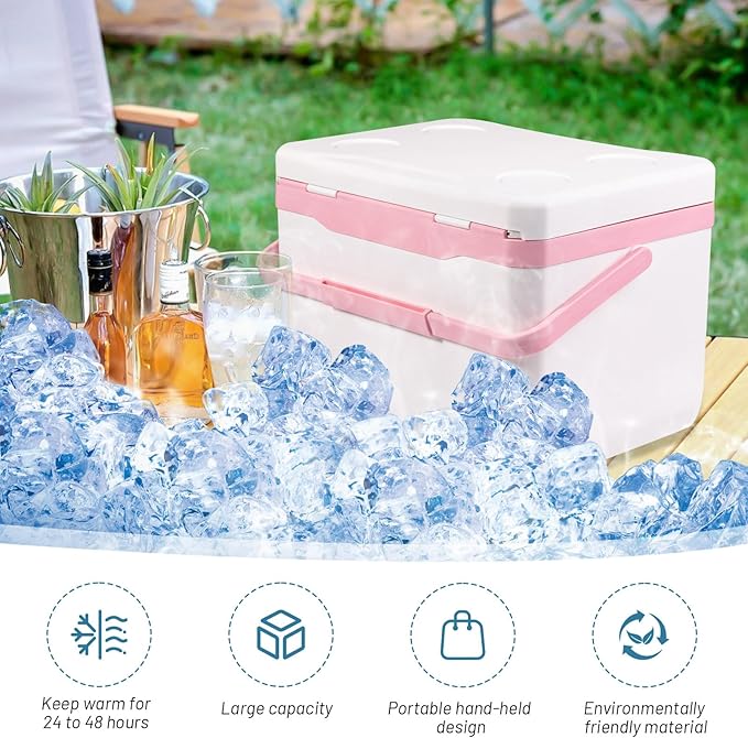 13L Pool Cooler, Insulated Hard Cooler with Handle & Hanging Bracket, Keeps Drinks Cold for 3 Days, Portable Poolside Drink Cooler for Above-Ground Pools, Camping, Fishing