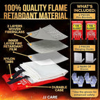 JJ CARE Fire Blanket - 40" x 40" [2 Packs with Hooks & Gloves] - Suppression Flame Retardant Emergency Fire Blanket for Camping, Grill, Kitchen, Home, Car, School, Office, Warehouse