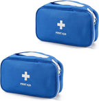 Portable Empty First Aid Kit Bag, Travel Medicine Pouch, Small Medical Bag (2 Pieces Blue)