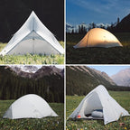 Naturehike 1-2 Person Cloud up UL Tent - Ultralight 3.1lb/3.5lb Backpacking Tent, Waterproof Free Standing Camping Tent for One Man, Hiking, Cycling, Two Person, Double Layer