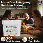 Numanna Defender Nutritive Pack Bucket 2,448 Servings | 12-Months Emergency Food Supply | GMO-Free, Non-Perishable Meals with Organic Grains & Superfoods | Easy to Prepare | Camping & Daily Use