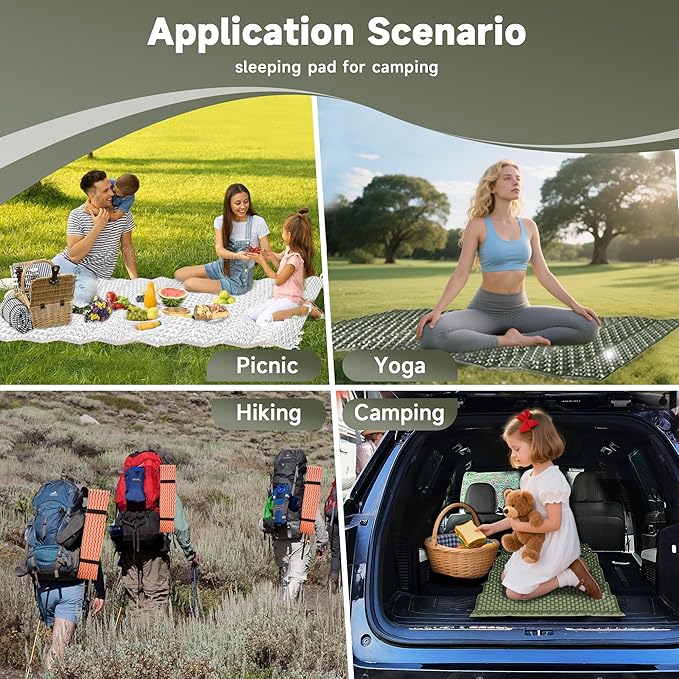 Ultralight Closed Cell Foam Sleeping Pad for Hiking,Moisture-Proof Folding Sleeping Pad Backpacking,Sleeping Mat for Camping,Car Camping Mats
