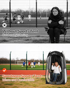 Sportneer Sports Tent: 1 Person Instant Shelter with Ultra Visibility for Cold Day - Lightweight Portable Pop Up Tent for Sports Event, Protection from Cold Wind and Rain, 37" Lx 37" W x 63.5" H