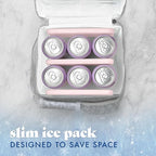 Cool Coolers by Fit & Fresh XL Slim Ice Packs, Quick Freeze Reusable Ice Packs for Lunch Boxes & Coolers, Long-Lasting, Space Saving Cooler Ice Packs, Light Pink, 4Pk