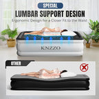 Twin Air Mattress with Built-in Pump, 18" Top Inflatable Mattress with Waterproof Flocking Fabric, Three-Minute Quick-Inflatable Bed. Portable Blow Up Mattress for Home, Outdoor and Guests
