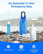 Waterdrop Gravity Water Filter Straw, Camping Water Filtration System, Water Purifier Survival for Travel, Backpacking and Emergency Preparedness, 1.5 gal Bag, 5 Stage Filtration, Pack of 2