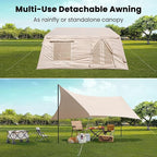 Inflatable Tents for Camping, Blow Up Tent with Hand Pump, Easy Setup Inflatable Hot Tent with Stove Jack, Waterproof Oxford Air Glamping Tents for Camping Adult 4 Person Upgrade Version