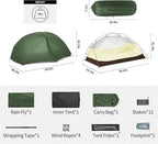 Naturehike Mongar Base 2-3 Person Camping Tent, Lightweight Waterproof Backpacking Tent with Footprint
