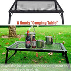 Campfire Grill Grate Over Fire Pit, Folding Campfire Grill Grate Heavy Duty, Fire Pit Cooking Grate for Outdoor Cooking Grill Traveling Picnic