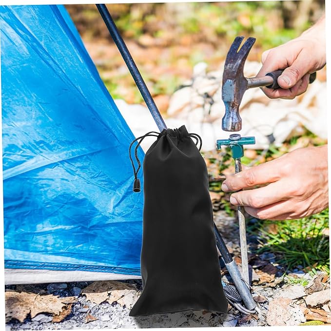 5pcs Practical Tent Peg Container Storage Bag for Outdoor Camping Durable Aluminum Alloy Pouch for Tent Stakes Lightweight Camping Accessory for Backpacking and Wilderness