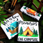 Zubebe Set of 6 Camping Kitchen Towels White Bonfire Tent Car Dishcloth Tea Towels 28 x 18 Inches with Funny Sayings Hand Dish Towel Farmhouse Novelty Gift for Rv Campers