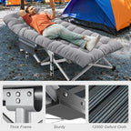 H&ZT Adults Patio Chaise with Mattress, Outdoors Portable Bed Frame for Adults