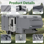 Umbrauto 5th Wheel RV Cover Fits 37ft-40ft Motorhome, Upgraded 7 Layers Top Anti-UV Waterproof Breathable Camper Covers Travel Trailer Motorhome with Extra Windproof Straps