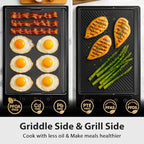 Utheer Stove Top Griddle for Gas & Electric Stove — Lightweight Cast Aluminum, Flat Top Nonstick Reversible Grill & Griddle Pan for Stovetop Cooking, PFAS-Free Ceramic Nonstick, 23" x 16"
