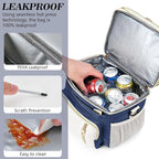 LOKASS Lunch Box for Women/Men-16L-Insulated Lunch Bag, Expandable Double-layer Leakproof Cooler Bag with Upgrade Adjustable Shoulder Strap Ideal for Work/Travel/Picnics（Dark Blue）