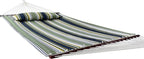Sorbus 2-Person Stylish Hammock with Stand- Premium Cotton 53" Large Hammock Bed- Spreadedbars & Pillow Included- Heavy Duty 450lbs Portable Hammock for Garden Yard Patio Outdoor Camping- Washable