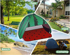 Mini Tent for Pets Small Dog Tent for Beach Portable Pop Up Sun Shade Shelter with Phone Compartment for Puppy and Large Cats Small Animals Sun Canopy for Camping and Outdoor (Watermelon)