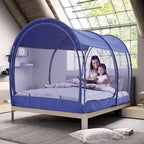 Alvantor® Mosquito Net Bed Canopy Bed Tents Dream Tents Privacy Space Full Size Sleeping Tents Indoor Pop Up Portable Frame Breathable Cottage Navy (Mattress Not Included)