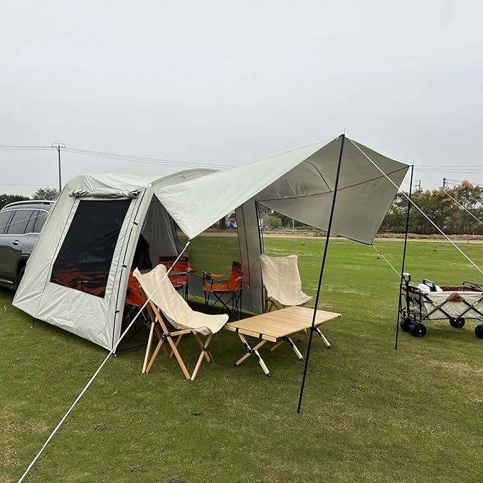 Tailgate Shade Awning Tent, Family Camping Tent Car Tents for Campers Car Camping SUV Rear Tent for SUV Tent Hatchback Minivan Sedan Camping Car Awning Sun Shelter Outdoor Supplies